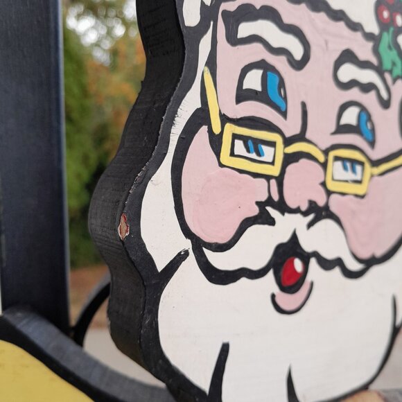 Unique Handpainted Wood Wind Spinner Santa Christmas Outdoor Decoration READ 18" - Picture 9 of 13